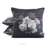 Poszewka welwetowa 45x45 VELVET 133 czarna z designerskim fioletowym wzorem botanicznym - 2