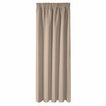 Zasłona na taśmie 135x270 LOGAN zaciemniająca beżowa jednokolorowa z półmatowej tkaniny - 5