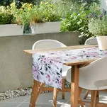 Bieżnik na taras 40x140 GARDEN 30 biały wodoodporny różowy wzór kwiatowy - 5