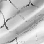 Zasłona na taśmie 140x270 MILI zaciemniająca typu dimout biała z geometrycznym srebrnym nadrukiem - 3