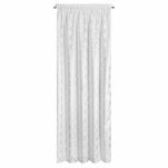 Zasłona na taśmie 140x270 MILI zaciemniająca typu dimout biała z geometrycznym srebrnym nadrukiem - 7