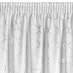 Zasłona na taśmie 140x270 MILI zaciemniająca typu dimout biała z geometrycznym srebrnym nadrukiem - 4