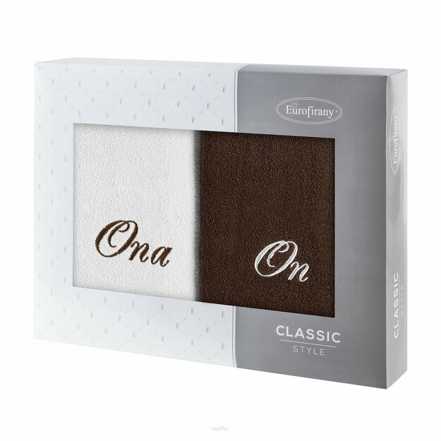 Komplet Ręczników 2x50x90 ON ONA kremowe brązowe