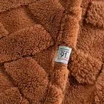 Koc 170x210 CARO ceglany puszysty typu flano z wytłaczanym wzorem Design 91 - 2