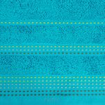 Ręcznik 30x50 POLA turkusowy z kolorową bordiurą zakończoną stebnowaniem 500 g/m2 - 2