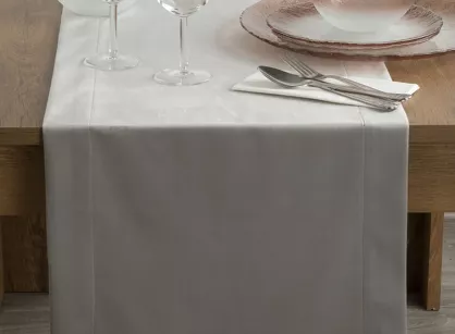 Bieżnik welwetowy 40x140 MELINDA srebrny wykończony mankietem