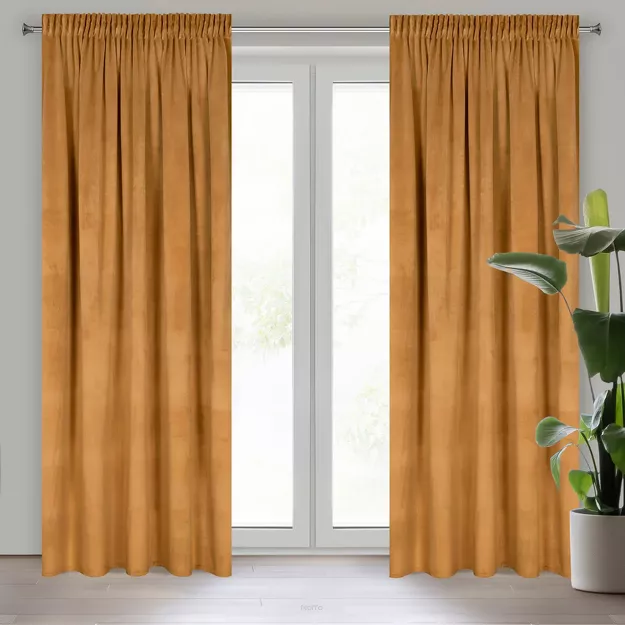 Zasłona na taśmie 140x270 ROSA welwetowa miodowa Design 91