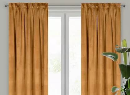 Zasłona gotowa na taśmie 140x270 ROSA welwetowa miodowa Design 91
