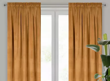 Zasłona na taśmie 140x270 ROSA welwetowa miodowa Design 91