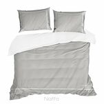 Pościel z makosatyny 220x200 EVA 9C szara z lamówką białą i napisami Eva Minge - 6