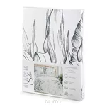 Pościel satynowa 160x200 SPRING 104 biała stalowa z wzorem bananowców z kolekcji Classic - 8