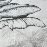 Pościel satynowa 160x200 SPRING 104 biała stalowa z wzorem bananowców z kolekcji Classic - 3