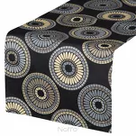 Bieżnik na taras 40x140 GARDEN 19 czarny wodoodporny beżowy wzór w mandale - 4