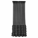 Firana na taśmie 140x250 DOLLY czarna z falbanami - 9