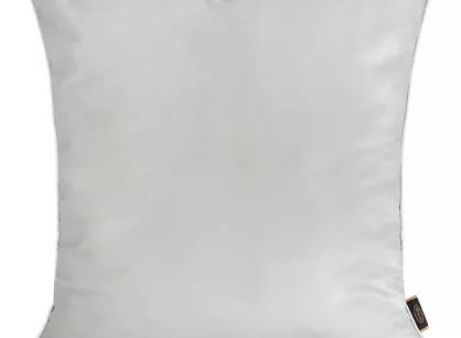 Poszewka welwetowa 45x45 VELVET 57J srebrna z wypustką na brzegach i imitacją lnu