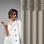 Zasłona na przelotkach 140x250 ROSES 13 Eva Minge welwetowa beżowa aplikacja róż 3D - 8