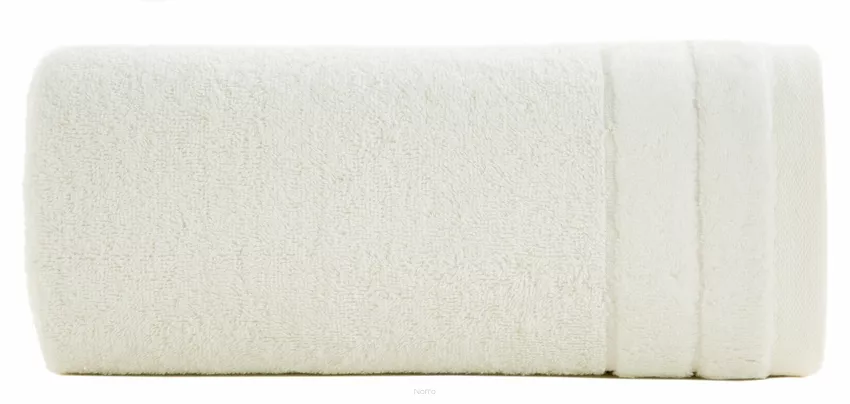 Ręcznik bawełniany 50x90 DAMLA kremowy gładki z subtelną bordiurą