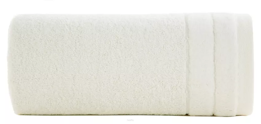 Ręcznik bawełniany 50x90 DAMLA kremowy gładki z subtelną bordiurą 500 g/m2