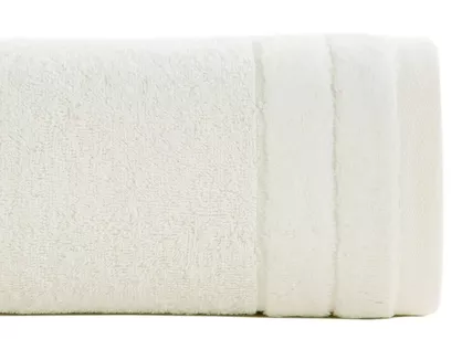 Ręcznik bawełniany 50x90 DAMLA kremowy gładki z subtelną bordiurą