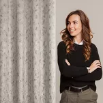 Zasłona na przelotkach 140x250 KORNELIA welwetowa jasny beż złocisty marmurkowy nadruk - 10