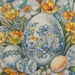 Bieżnik wielkanocny 45x140 67 gobelinowy naturalny żółty pisanki - 4