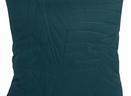 Poszewka 40x40 BONI 6 ciemny turkus pikowana z mikrofibry botaniczny wzór liści