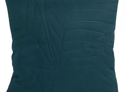 Poszewka 40x40 BONI 6 ciemny turkus pikowana z mikrofibry botaniczny wzór liści