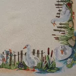 Bieżnik wielkanocny 40x100 4097 gobelinowy naturalny zielony gąski - 2