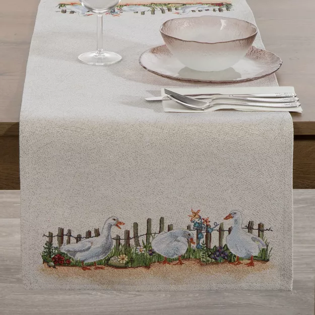 Bieżnik wielkanocny 40x100 4097 gobelinowy naturalny zielony gąski