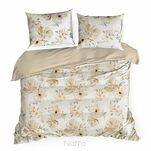 Pościel satynowa 160x200 SPRING 90 kremowa z wzorem beżowych kwiatów z kolekcji Classic - 5