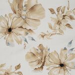 Pościel satynowa 160x200 SPRING 90 kremowa z wzorem beżowych kwiatów z kolekcji Classic - 2