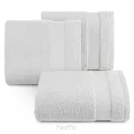 Ręcznik 70x140 NESSY srebrny z szeroką żakardową bordiurą  przetykaną metaliczną nicią 500 g/m2 - 4