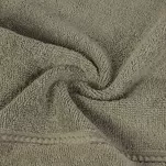 Ręcznik bawełniany 30x50 MARI jsny brąz z welurową bordiurą w pasy - 4