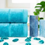 Ręcznik bawełniany 30x50 MARI jsny brąz z welurową bordiurą w pasy - 7