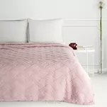 Koc na fotel 70x160 CARO różowy puszysty typu flano z wytłaczanym wzorem Design 91 - 7