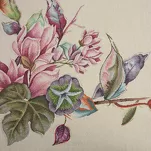 Obrus gobelinowy 140x180 1215 naturalny z wzorem kwiatowym - 3