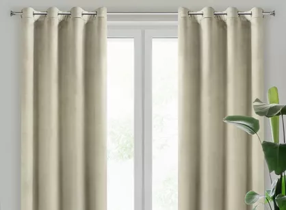 Zasłona gotowa na przelotkach 140x250 ROSA welwetowa kremowa Design 91