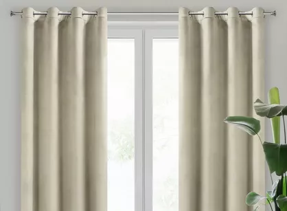 Zasłona  na przelotkach 140x250 ROSA welwetowa kremowa Design 91