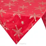 Nakładka świąteczna 85x85 11A welwetowa czerwona w śnieżynki - 4