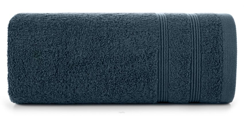 Ręcznik bawełniany 50x90 ALINE granatowy z wypukłą tkaną bordiurą