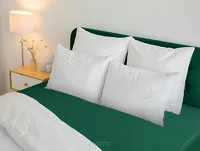 Prześcieradło z bawełny renforce z gumką 140x200 zielone BASIC - 7