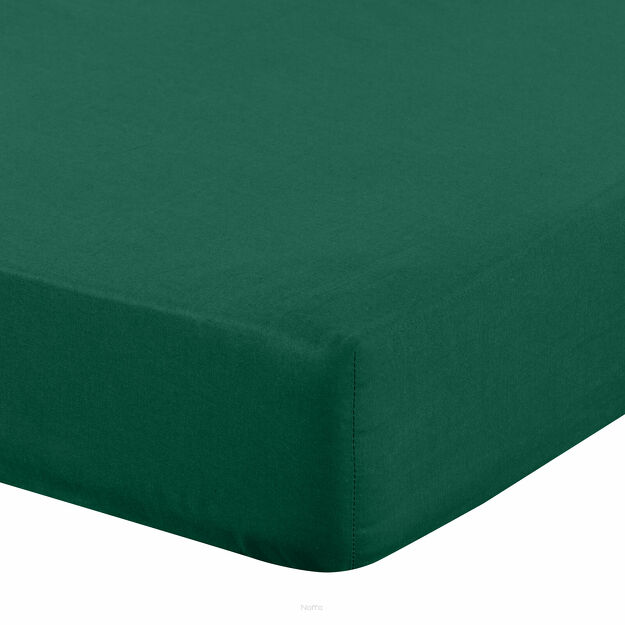 Prześcieradło z bawełny renforce z gumką 140x200 zielone BASIC