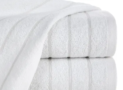 Ręcznik bawełniany 30x50 DALI biały gładki z subtelną bordiurą z błyszczącą nicią
