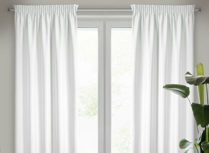 Zasłona na taśmie 140x270 RITA jednokolorowa biała z miękkiej tkaniny