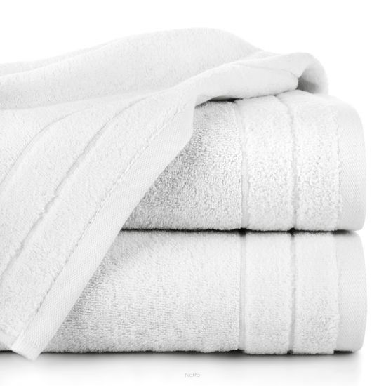 Ręcznik bawełniany 70x140 DAMLA biały gładki z subtelną bordiurą