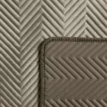 Narzuta welwetowa 200x220 SOFIA brązowa pikowana w gęstą jodełkę - 5