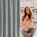 Zasłona na taśmie 135x300 ROSA welwetowa srebrna Design 91 - 11