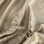 Zasłona na przelotkach 140x250 TORI welwetowa beżowa z szampańskim wzorem gałązek - 3