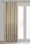 Zasłona na przelotkach 140x250 TORI welwetowa beżowa z szampańskim wzorem gałązek - 5