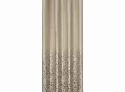 Zasłona gotowa na przelotkach 140x250 TORI welwetowa beżowa z szampańskim wzorem gałązek